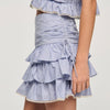 Margaret Short Striped Ruffled Skirt BLEU / MARINE
