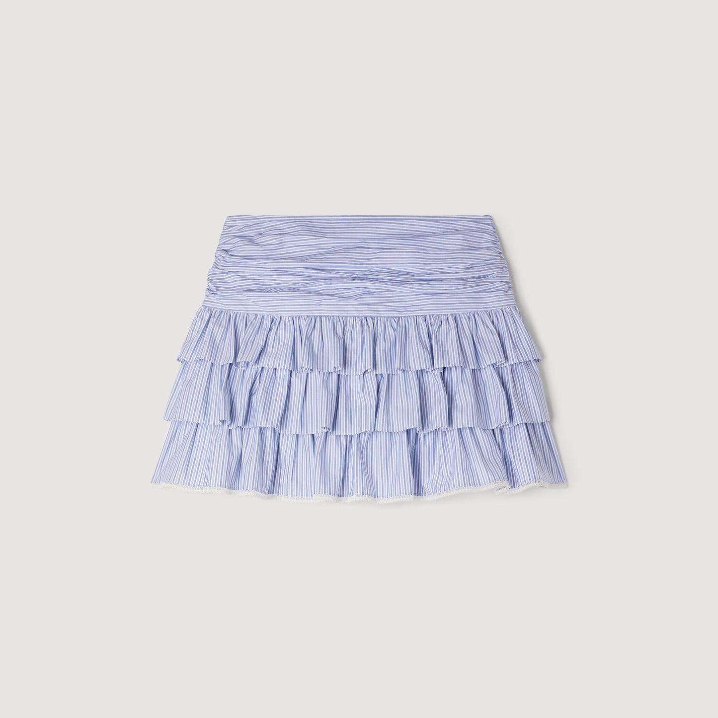 Margaret Short Striped Ruffled Skirt BLEU / MARINE