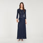 Leslie Rhinestone Knit Maxi Skirt Navy Blue