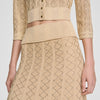 Leslie Long rhinestone knit skirt Vanilla