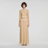 Leslie Long rhinestone knit skirt Vanilla