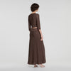 Leslie Long rhinestone knit skirt Brown