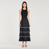 Pulco Long Ruffled Rhinestone Skirt BLACK