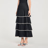 Pulco Long Ruffled Rhinestone Skirt BLACK