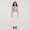 Aleonor Long Poplin Skirt With Ties White