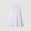 Aleonor Long Poplin Skirt With Ties White
