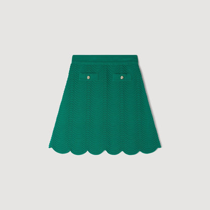 Bamba Short Decorative Knit Skirt EMEURAUDE GREEN