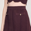 Davia Short Decorative Knit Skirt Brown