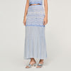 Davinna Long Decorative Knit Skirt Sky Blue