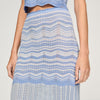 Davinna Long Decorative Knit Skirt Sky Blue