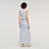 Davinna Long Decorative Knit Skirt Sky Blue