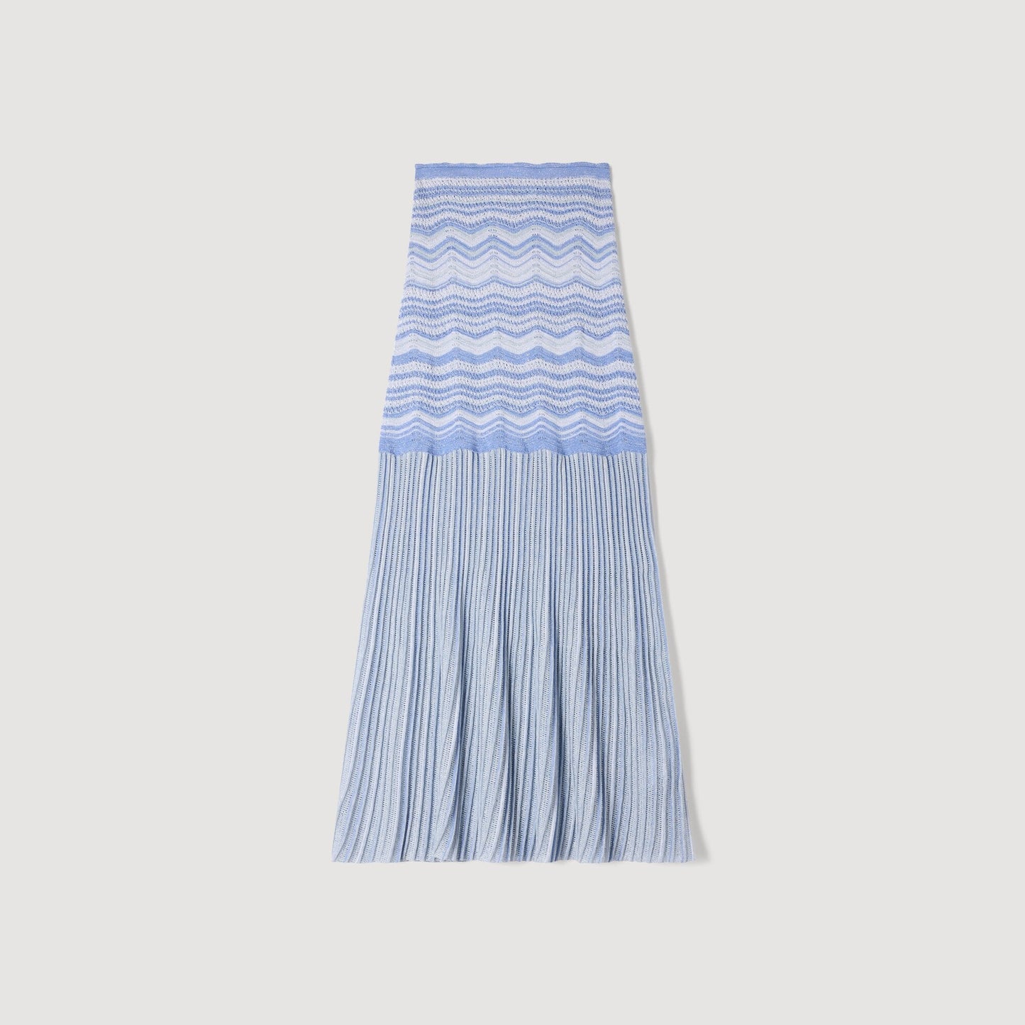 Davinna Long Decorative Knit Skirt Sky Blue