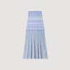 Davinna Long Decorative Knit Skirt Sky Blue