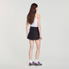Cedriala Short pleated wool skirt Brown