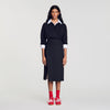 Rivermissa Mid-length slit wool skirt Black