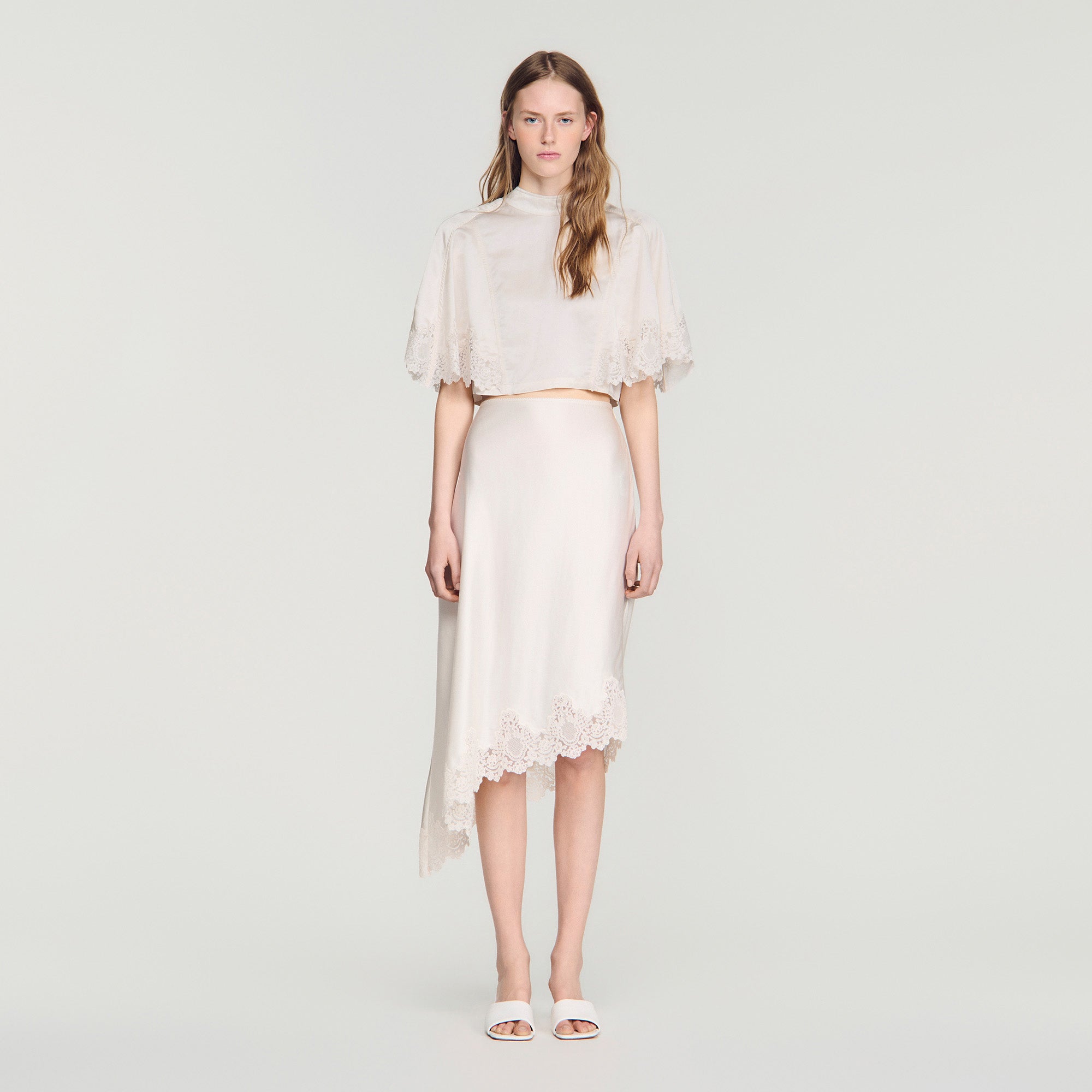 Plume  Knit Skirt Ecru
