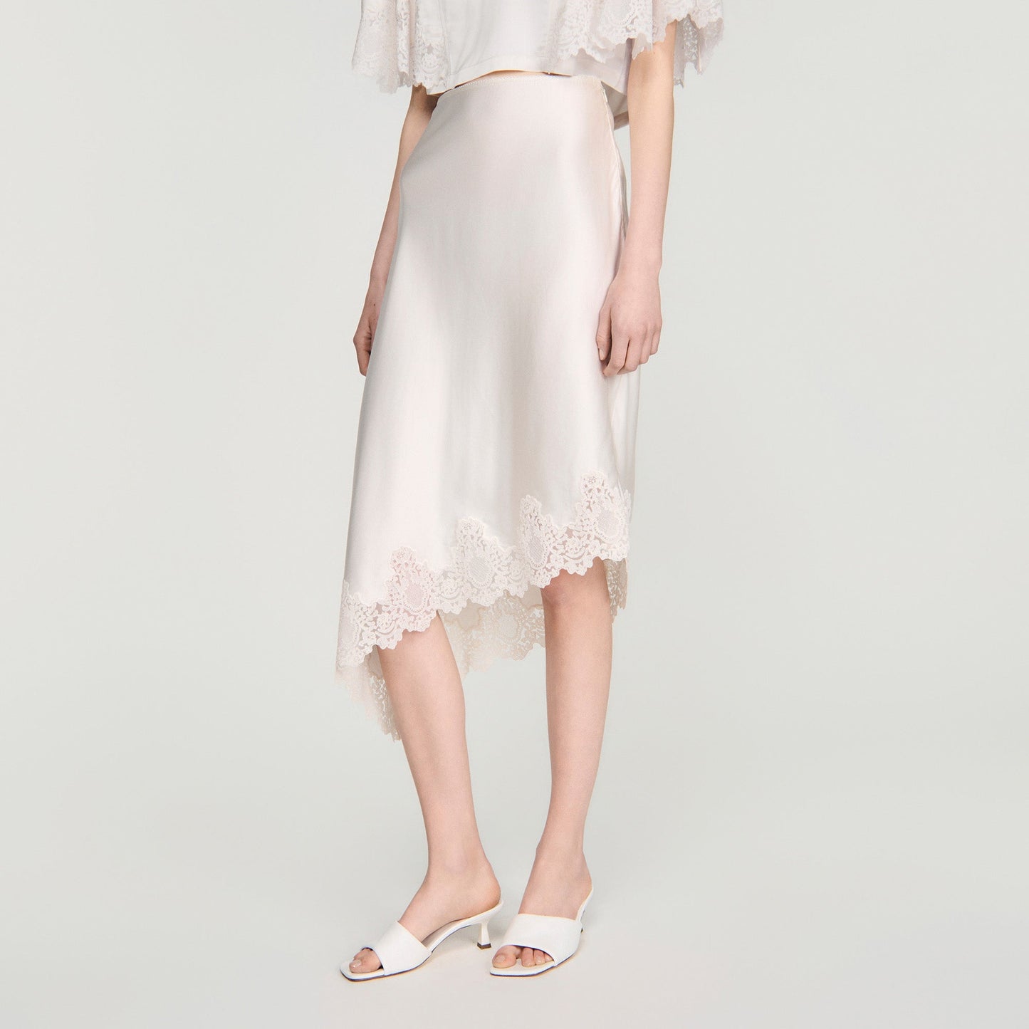 Plume  Knit Skirt Ecru