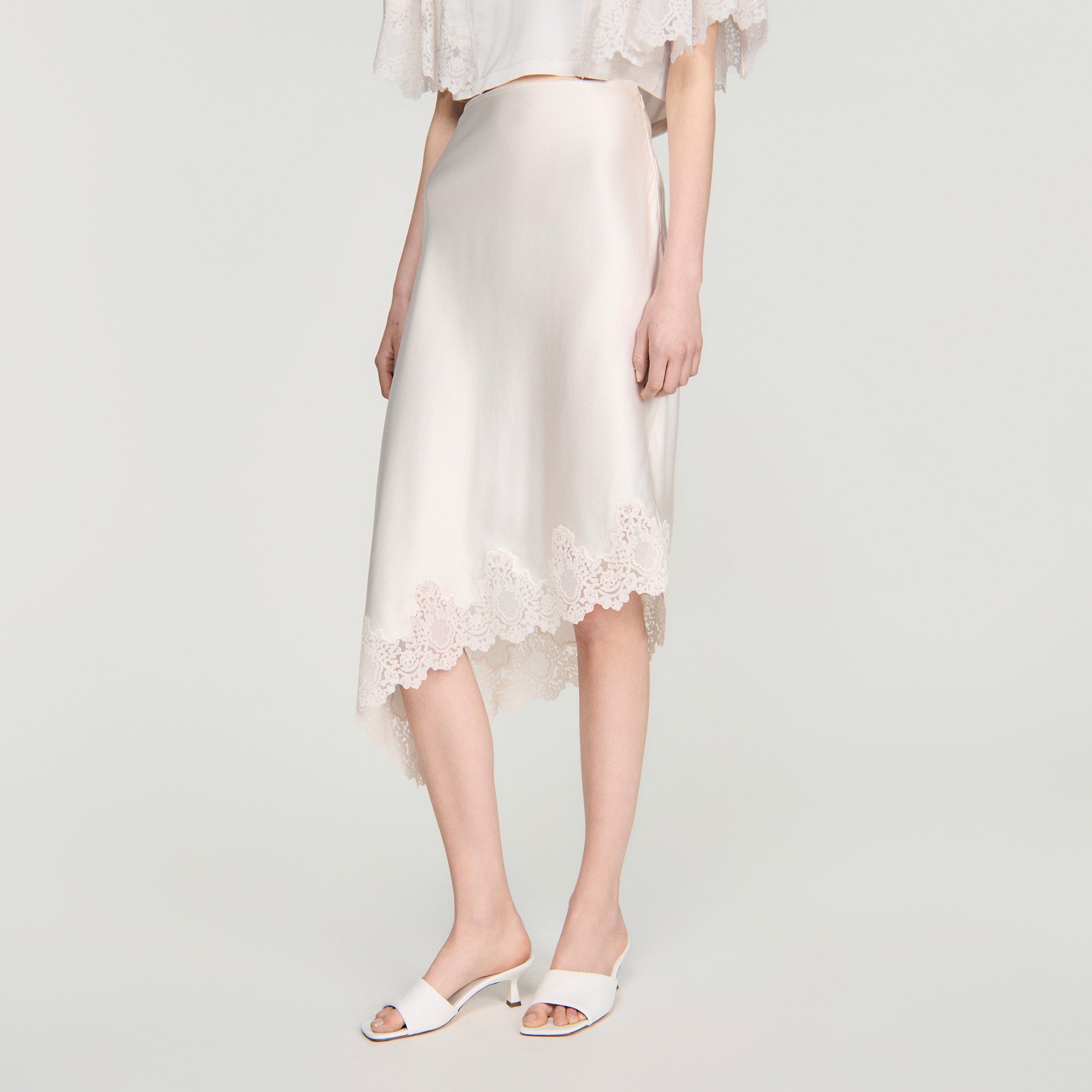 Plume  Knit Skirt Ecru