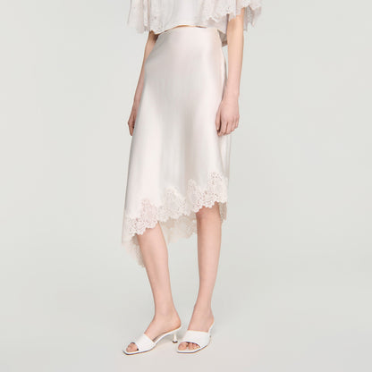 Plume  Knit Skirt Ecru