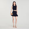Noella Short ribbed knit skirt Black