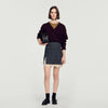Poesa Short skirt with lace panel Grey