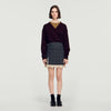Poesa Short skirt with lace panel Grey