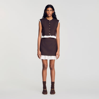 Allison Short 2-in-1 wool skirt Light Brown