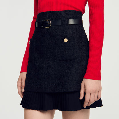 تنورة تويد إدما 2 في 1 سوداء
