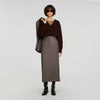 Prune Long wool skirt Greige