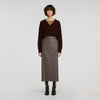 Prune Long wool skirt Greige