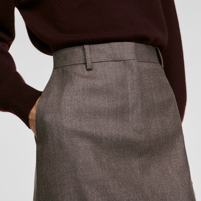 Prune Long wool skirt Greige