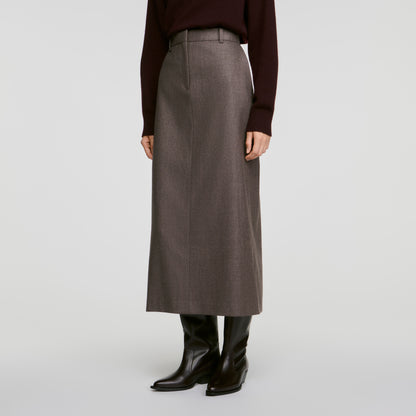 Prune Long wool skirt Greige