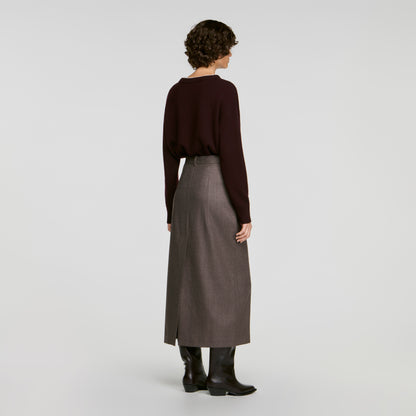 Prune Long wool skirt Greige