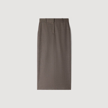 Prune Long wool skirt Greige