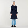 Trench Coat With Pleated Inset Navy Blue