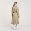 Pleated Trench Coat With Belt Olive Green