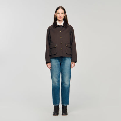 Trianon Gabardine Coat Brown