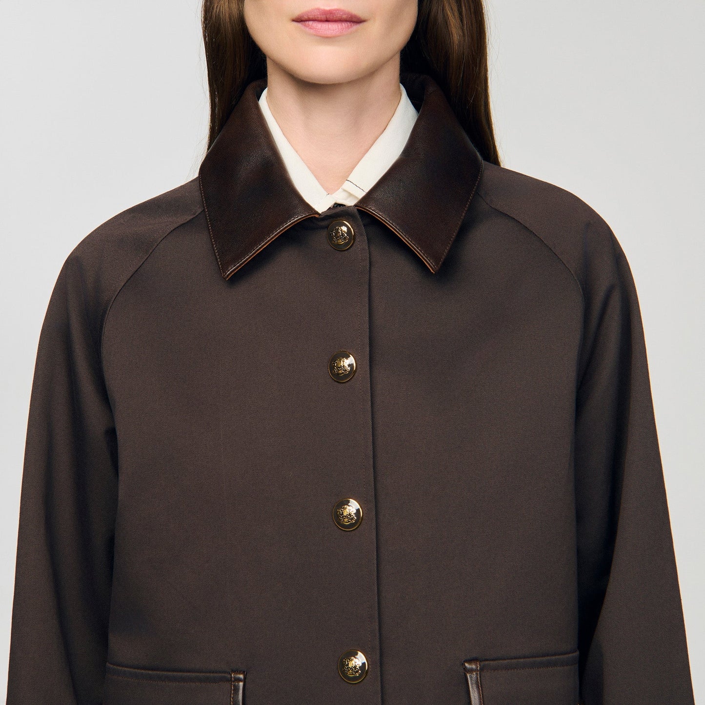 Trianon Gabardine Coat Brown