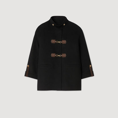 Souverain Oversized Pea Coat Black