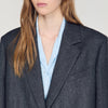 Evan Long Wool Coat With Rhinestones Dark Grey