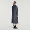 Evan Long Wool Coat With Rhinestones Dark Grey