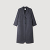 Evan Long Wool Coat With Rhinestones Dark Grey
