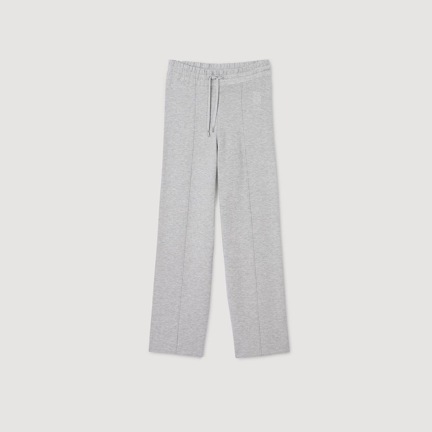 Knitted Straight-Leg Pants Grey