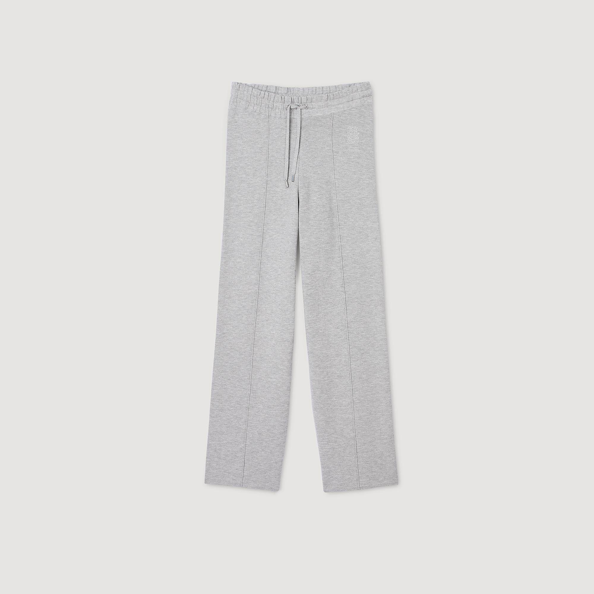 Knitted Straight-Leg Pants Grey