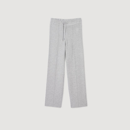 Knitted Straight-Leg Pants Grey