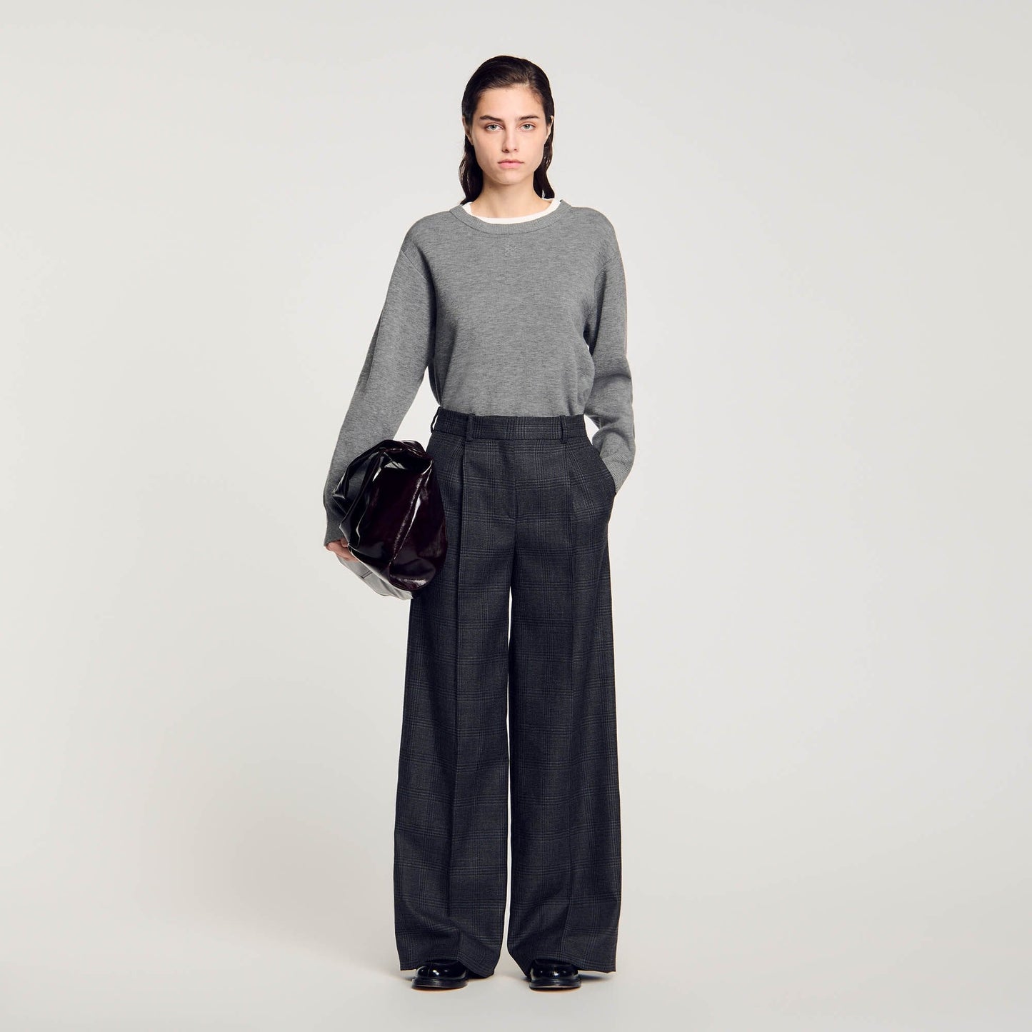 Checked Suit Trousers Dark Grey