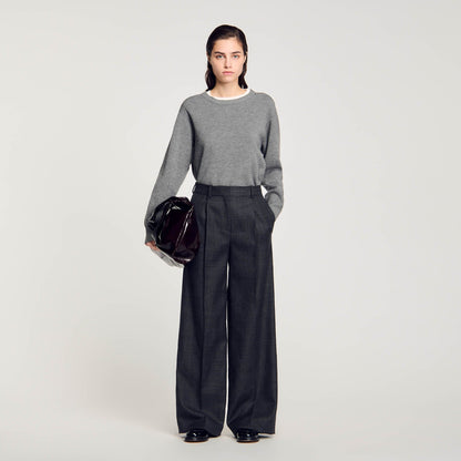Checked Suit Trousers Dark Grey