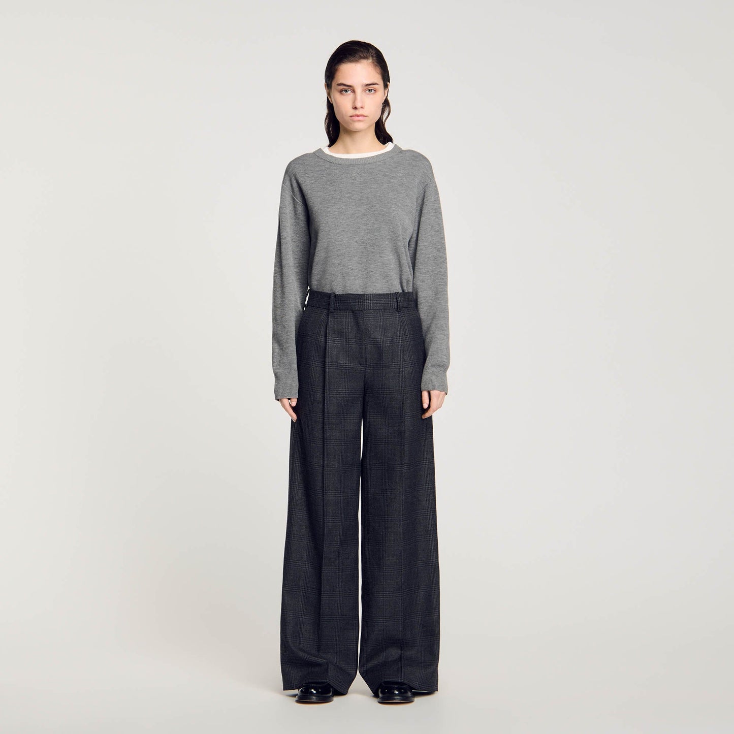 Checked Suit Trousers Dark Grey