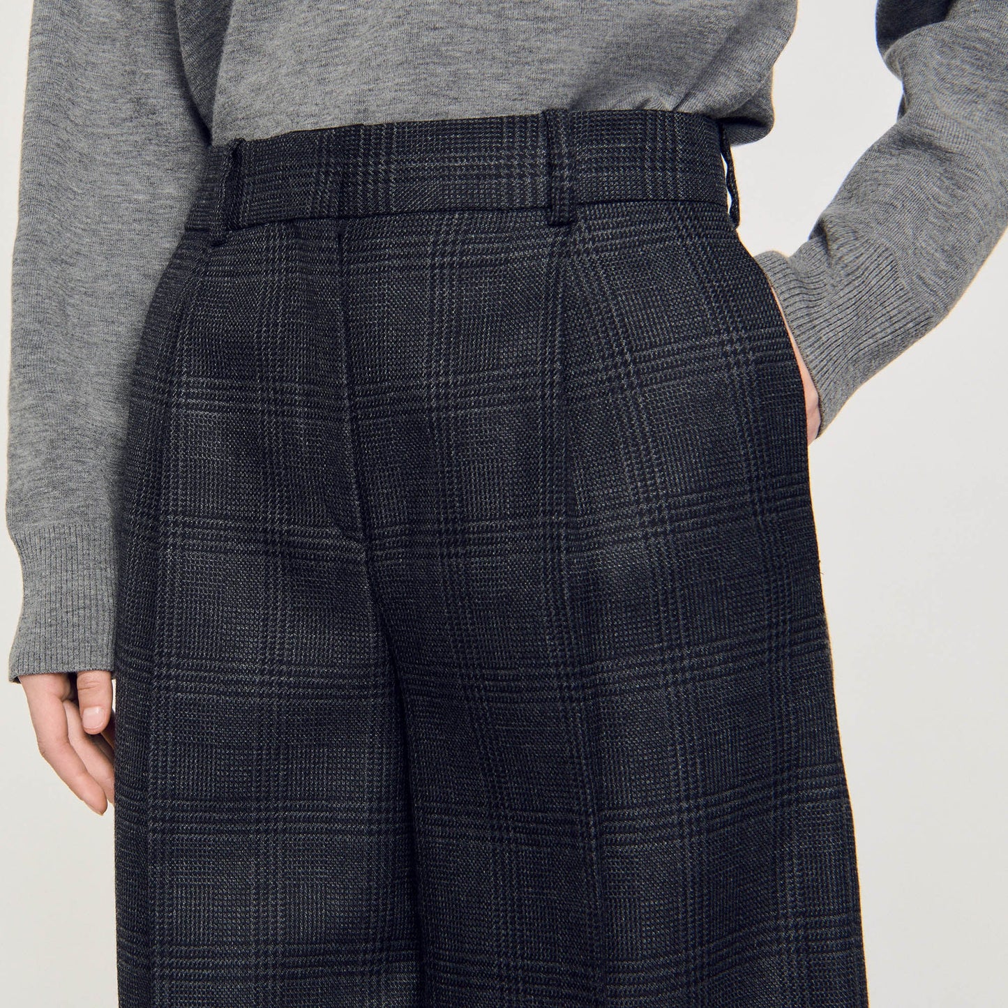 Checked Suit Trousers Dark Grey