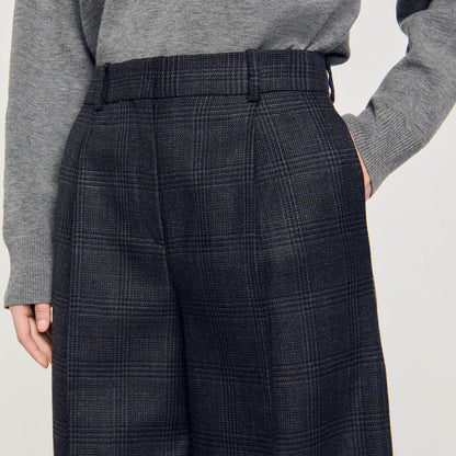 Checked Suit Trousers Dark Grey